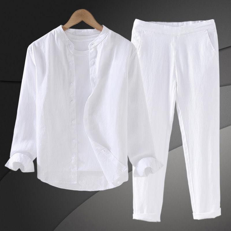 Linen Shirt Breathable - Ensemble chemise et short en coton