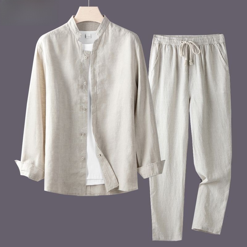 Linen Shirt Breathable - Ensemble de costume d'été respirant style