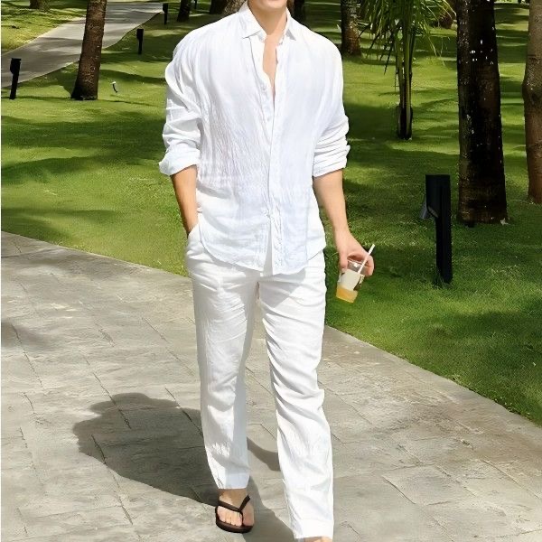 Ensemble décontracté en coton  - Linen Shirt Breathable avis et prix