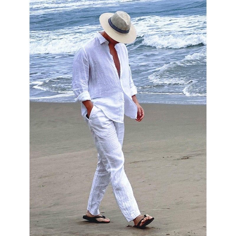 Ensemble décontracté en coton  - Linen Shirt Breathable avis et prix