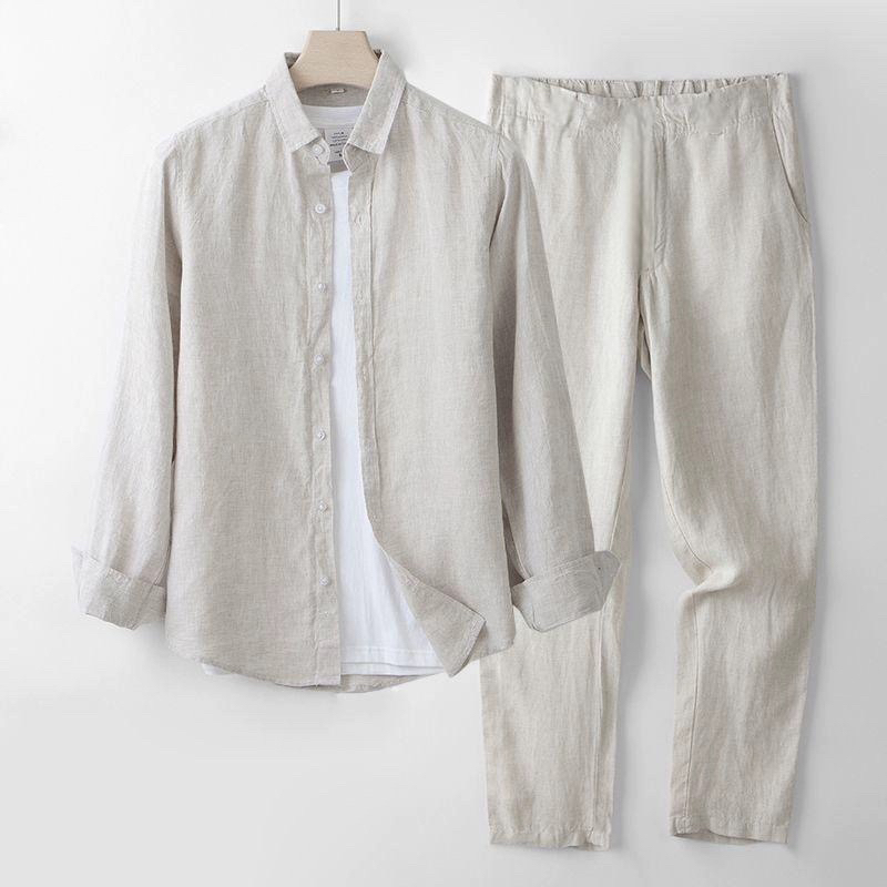 Ensemble décontracté en coton  - Linen Shirt Breathable avis et prix