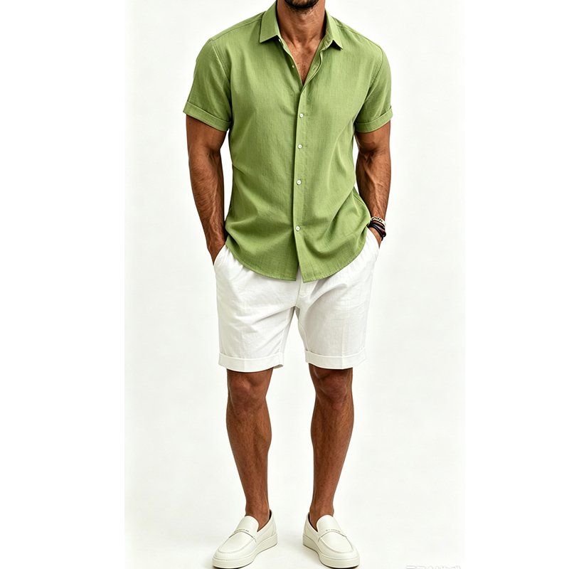 Ensemble chemise et short en c - Short Linen Drawstring avis et prix